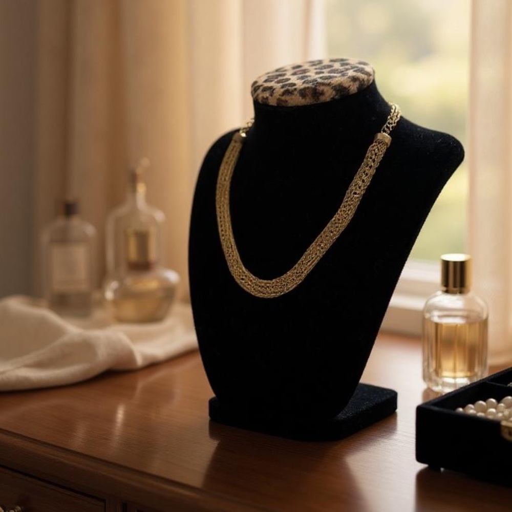 Vintage gold plated mesh chocker